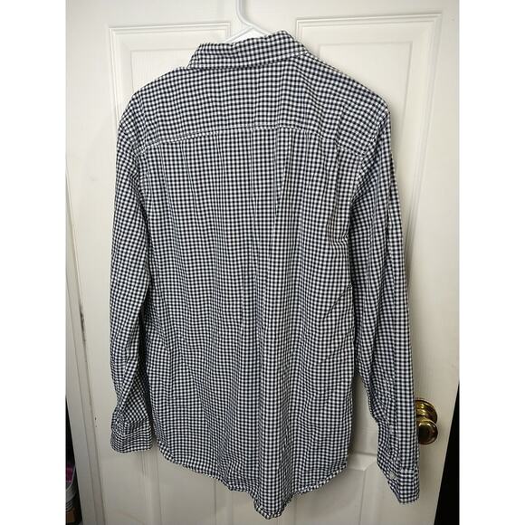 Timberland Men's L Shirt Navy Blue Gingham Long Sleeve Button Pocket Office... - Picture 9 of 9